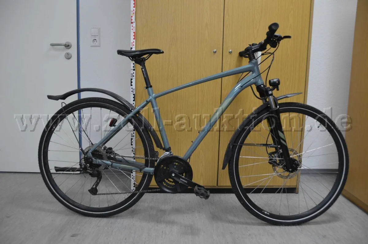 1 vélo trekking gris-bleu (27,5 pouces, 50 cm)