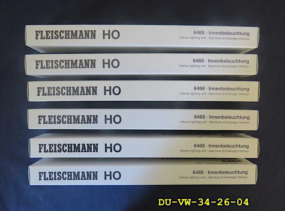 6 Fleischmann interior lights 6468 for ICE-T intermediate cars, scale 1:87
