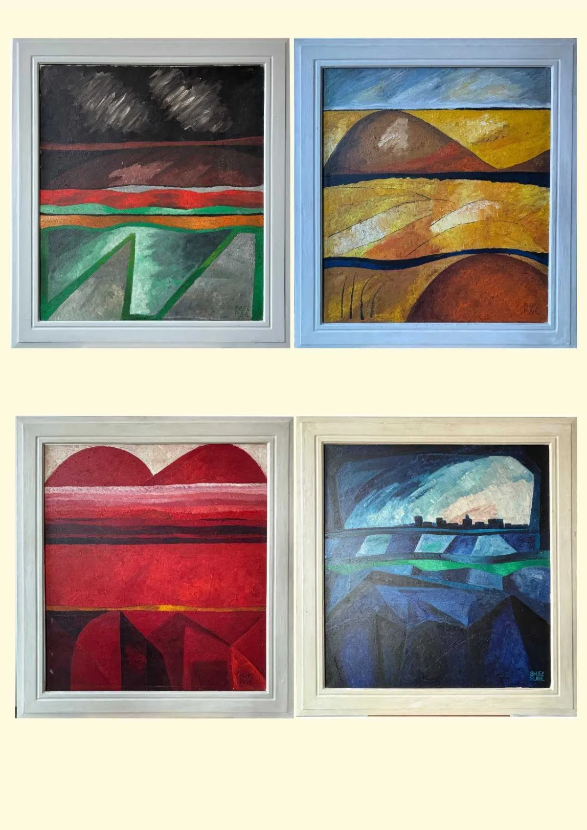4 Ölgemälde Künstler Herbert F. Pahl - Frühling Sommer Herbst Winter - Ölbild