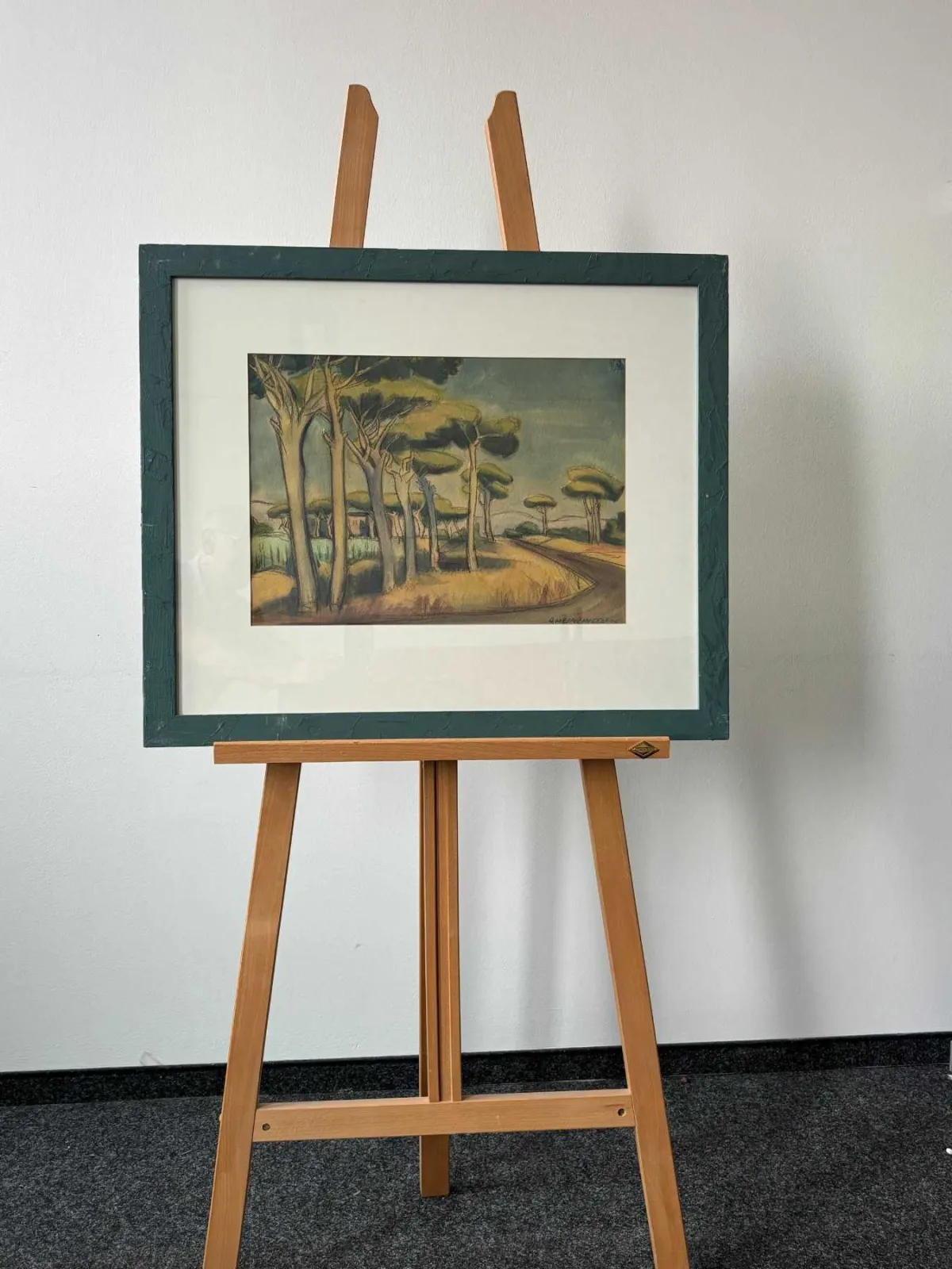 1 Bild Künstler Albert Heinzinger - Südliche Landschaft - Aquarell