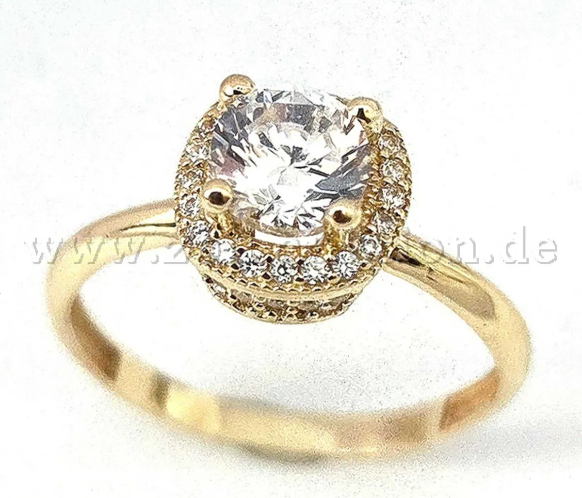 1 Ring 585/f Gelbgold mit Zirkonia,