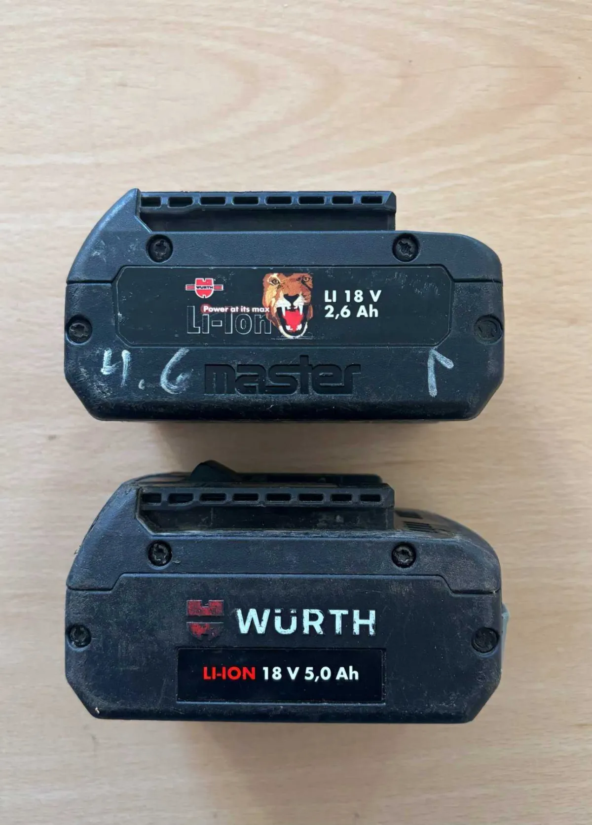 1 Sammelposten original Würth Akkus, 2 Stück; gebraucht