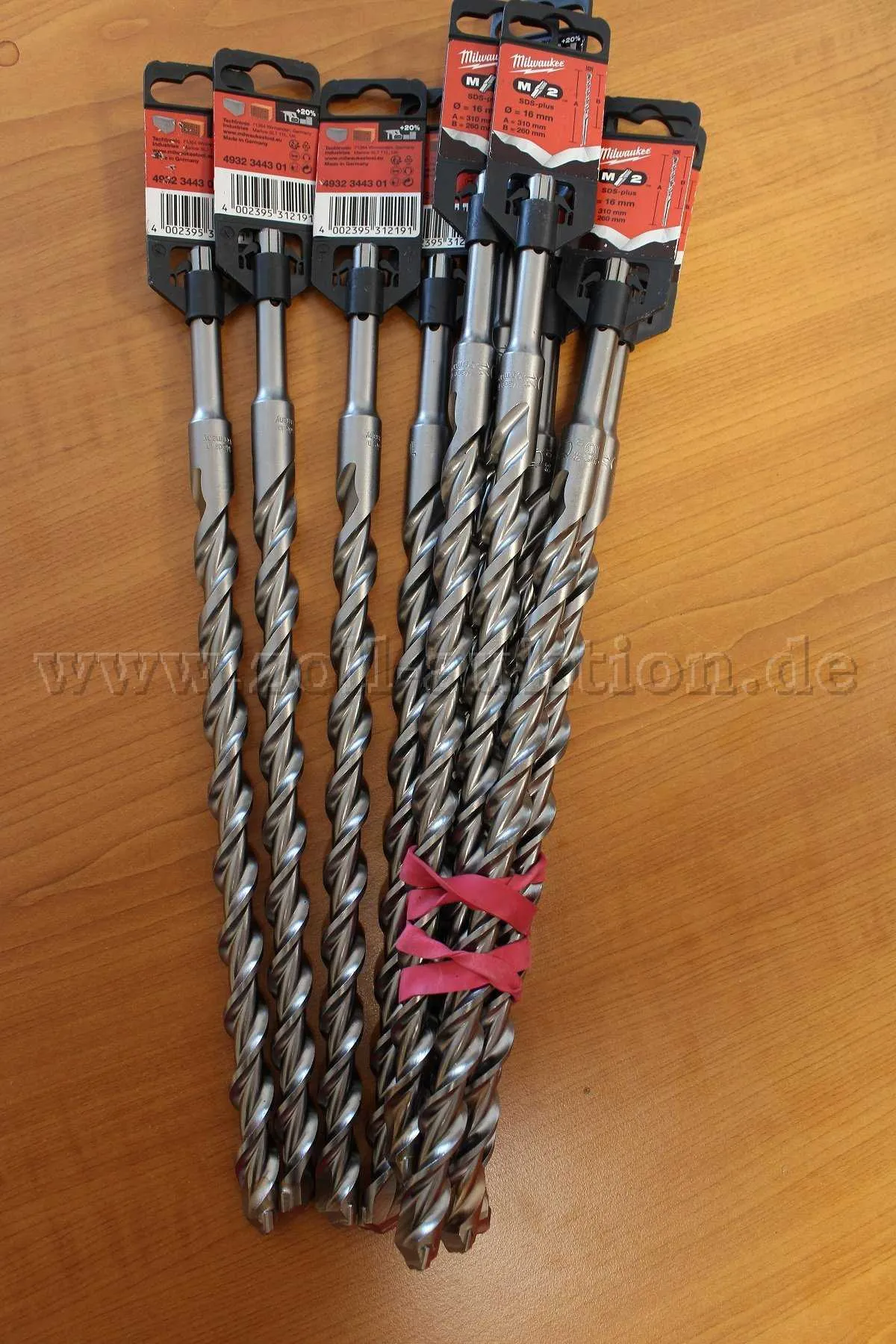 10 Milwaukee hammer drill bits M2 SDS-plus 16mm 260x310mm