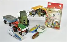 Jouets en tôle, véhicules et autres