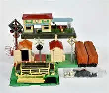Lionel entre autres, gare, bâtiments, accessoires
