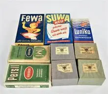 Lot publicitaire, boîtes d'allumettes, lessive etc.
