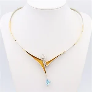 Collier diamant/topaze