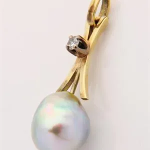 Pendentif diamant/perle de culture