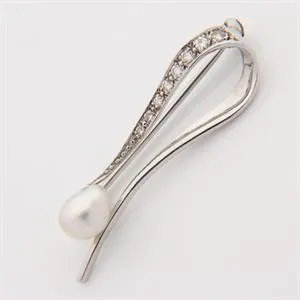 Diamant/Zuchtperle - Brosche
