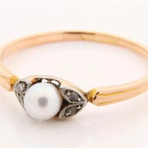 Diamant/Zuchtperle - Damenring