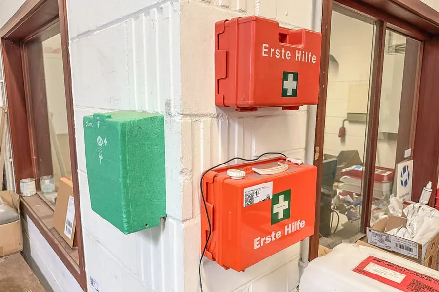 2 first aid kits and eye wash set