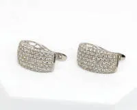 Pair of stud earrings, 18kt white gold, diamonds approx. 2.95 ct, approx. tw/vs2-si, approx. 7.2 g
