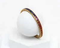 Bransoleta Rainbow, złoto żółte 18kt, 43 wielokolorowe szafiry, łącznie ok. 21,50 ct, dł. ok. 18 cm, ok. 28,4 g