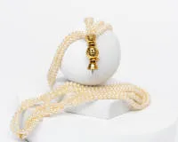 Collier de perles, 6 rangs, fermoir or jaune 18 carats, perles ø env. 5 mm, longueur env. 45 cm, écrou manquant