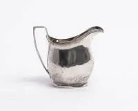 Sahnegießer, George IV., England, um 1802, Silber 925, Meistermarke "JH..?", H. 9 cm, ca. 97 g, Punzen etwas verputzt
