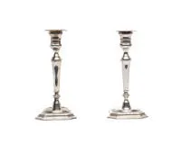 Pair of candlesticks, probably Italy, 20th c., silver 800, H. 20 cm, total approx. 464 g
