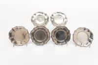 5 dessous-de-plat de forme baroque galbée, argent 800, ø env. 15,5 cm, total 460 g