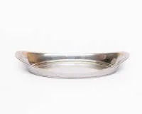 Ovaler Untersetzer, Gorham, New York, 1885 - 1933, Silber 925, monogrammiert "McM", seitlich hochgezogene Wandung, ca. 4 x 26 x 12.5 cm, ca. 166 g