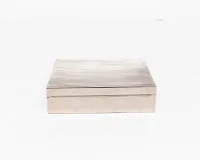 Zigarrendose, um 1930, Sterling-Silber montiert auf Holz, ca. 12 x 5 x 9.5 cm, ca. 244 g