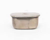 Snuff box, Austria-Hungary, 1872 - 1922, probably late 19th c., Diana hallmark in five-lobed cartouche, silver, interior gold-plated, body with rounded corners, removable lid with monogram under nine-pointed crown, approx. 5 x 10.5 x 7.3 cm,...