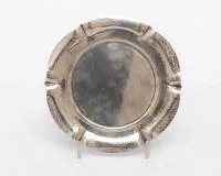 Teller mit geschweiftem Rand, Silber 800, Hammerschlagdekor, ø ca. 20.7 cm, ca. 185 g