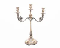 Candélabre, 3 feux, poinçon illisible, H. 42,5 cm, env. 1 008 g