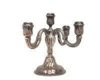 Girandole, German, after 1888, silver 800, five-arm candelabra on round base, base weighted, H. 26 cm, approx. 840 g gross, solder joints