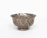 Coupe godronnée, Michelsen, Copenhague, (18)51, argent 826, paroi avec monogramme gravé et couronné, env. 250 g