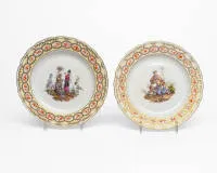 2 plates, KPM, Neuglatt, special edition, edition of 100, each in original box, approx. 40 x 40 cm