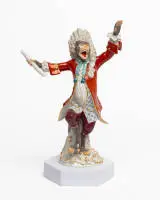 Figurine en porcelaine, chef d'orchestre de la singerie, Meissen, 1er choix, env. 18 cm de haut