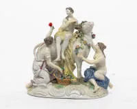 Figurine Europe sur le taureau, Meissen, modèle 2697, 2e choix, env. 24 x 21 cm, fissure de cuisson, éclats