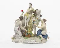 Figurine Europe sur le taureau, Meissen, modèle 2697, 2e choix, env. 24 x 21 cm, fissure de cuisson, éclats