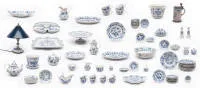 Pièces de service de table, café, thé et autres pièces individuelles, Meissen, marque aux épées, 1re/2e/3e choix, décor oignon :