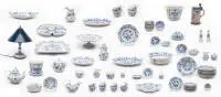 Pièces de service de table, café, thé et autres pièces individuelles, Meissen, marque aux épées, 1re/2e/3e choix, décor oignon :