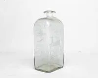 Brandy bottle, 18th/19th century, cut decoration, including leaping stag, H. 23 cm, shoulder with crack in the glass