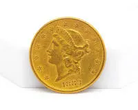 Historic gold coin, 20 dollars, USA, 1883, Liberty Head, reverse Double Eagle, mint "S" for San Francisco, yellow gold 900/1000, ø 34 mm, approx. 33.49 g, condition: VF, scratches and contact marks