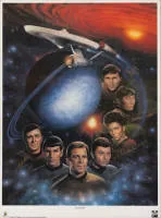 Poster, Star Trek - The first family, by Keith Birdsong, signed by all cast members, numbered 165/500, framed under glass