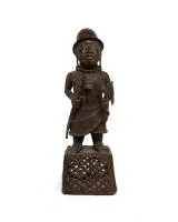 Krijger, Benin, Afrika, brons, ca. 44 cm hoog