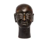 Herdenkingshoofd Oni, Benin, Afrika, brons, ca. 35 cm hoog