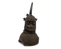 Tête commémorative de la reine mère Iyoba, Bénin, Afrique, env. 32 cm de haut