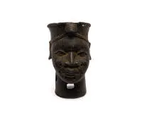 Paar Gedenkköpfe, Benin, Afrika, je ca. 24 cm hoch