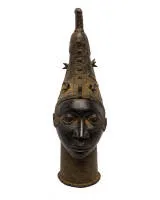 Tête commémorative Iyoba (reine mère), Bénin, Afrique, env. 57 cm de haut
