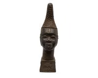 Tête commémorative Iyoba (reine mère), Bénin, Afrique, env. 43 cm de haut
