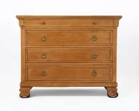 Commode dans le style Gründerzeit, 20e s., merisier, quatre tiroirs, env. 87 x 111 x 48 cm, placage décoloré