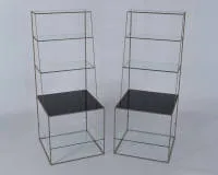 Deux étagères design, modèle "Minimal", dessin de Philip Rosenthal vers 1957