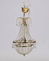 Petit lustre corbeille, 1 feu, 19e s., env. 56 cm de haut