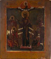 Icône, "Mère de Dieu Joie de tous les affligés", Russie, début 19e siècle, tempera sur bois, 31 x 27 cm