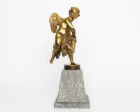 Amour, bronze, sur socle en marbre, France, vers 1825, 50 cm de haut (socle inclus)