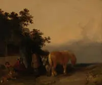 Morland, George (1763 Londen - 1804 Londen, vooral bekend om zijn schilderijen die het landelijke leven tonen evenals de genreschilderkunst),
