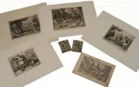 Lot of 22 copper engravings or etchings from the 16th and 17th centuries, various sizes and conditions, unframed, some with mat, catalog photos exemplary only